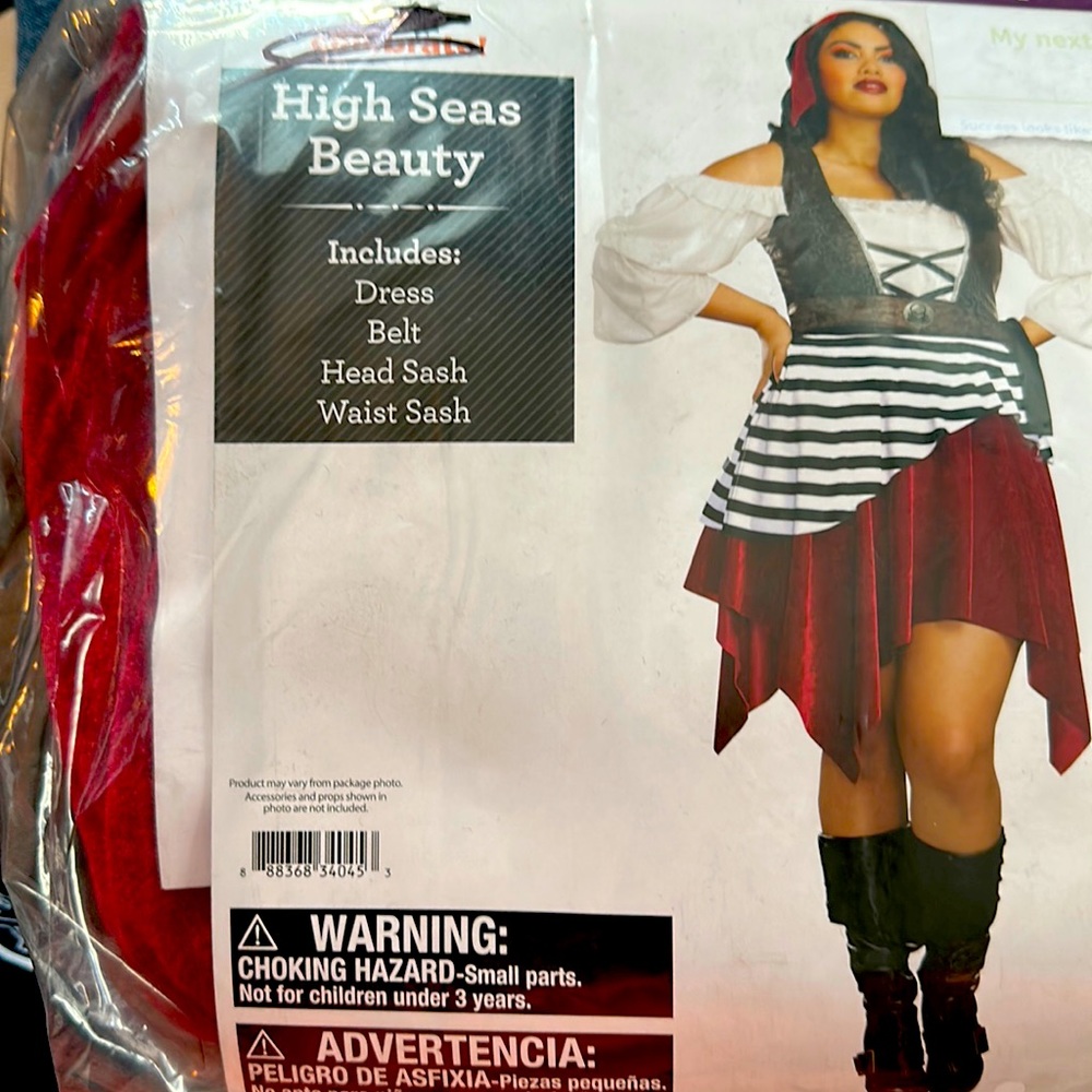 Pirate Costume Plus Size; Size 20 (2XL)